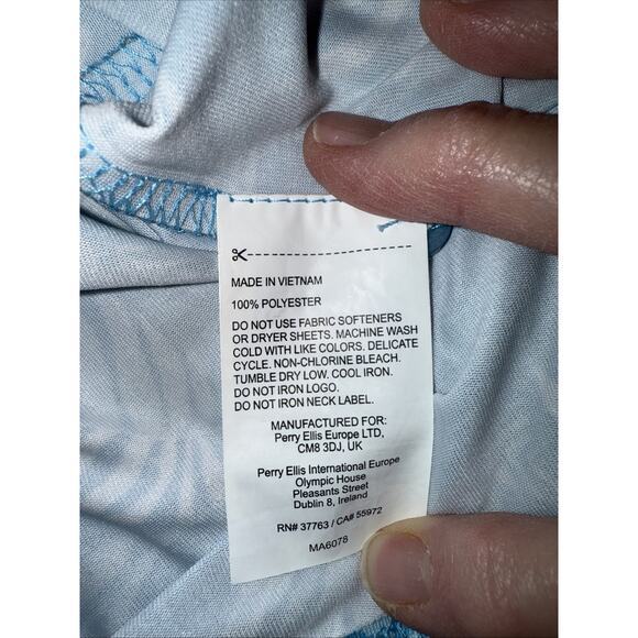 Callaway Opti-Dri Golf Shirt Men’s Large Blue White Tropical Floral Hawaiian - Picture 3 of 7